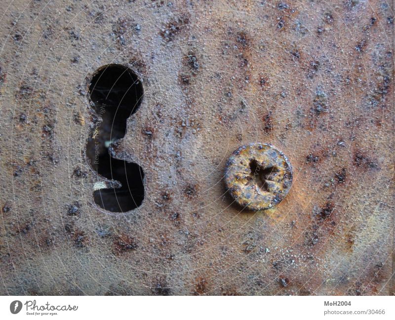 keyhole Screw Macro (Extreme close-up) Castle Rust Detail Old
