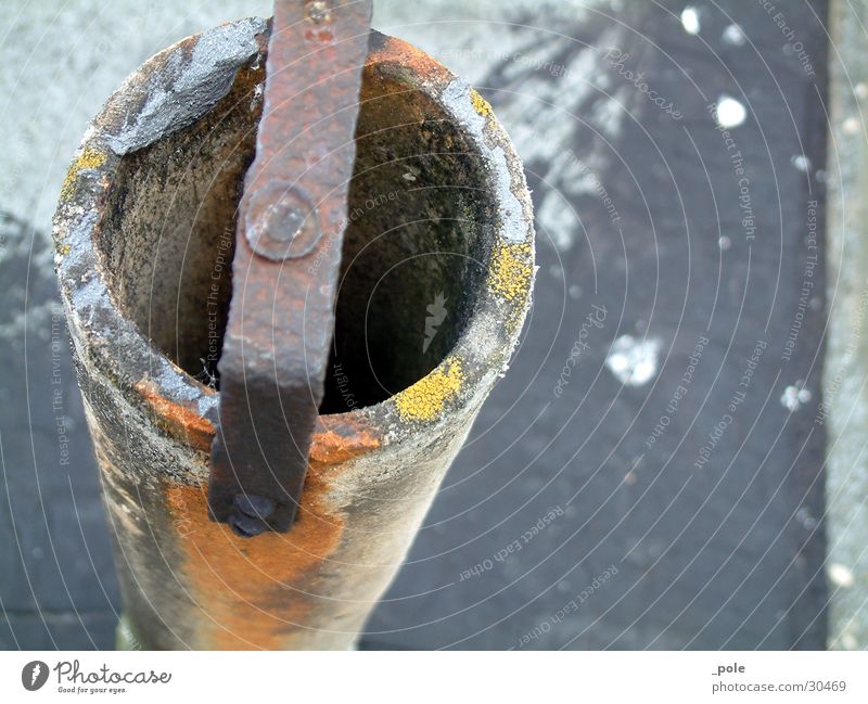 iron oxide tube Industry Metal Rust Near Perspective Iron Pipe Colour photo Exterior shot Close-up Deserted Day Blur