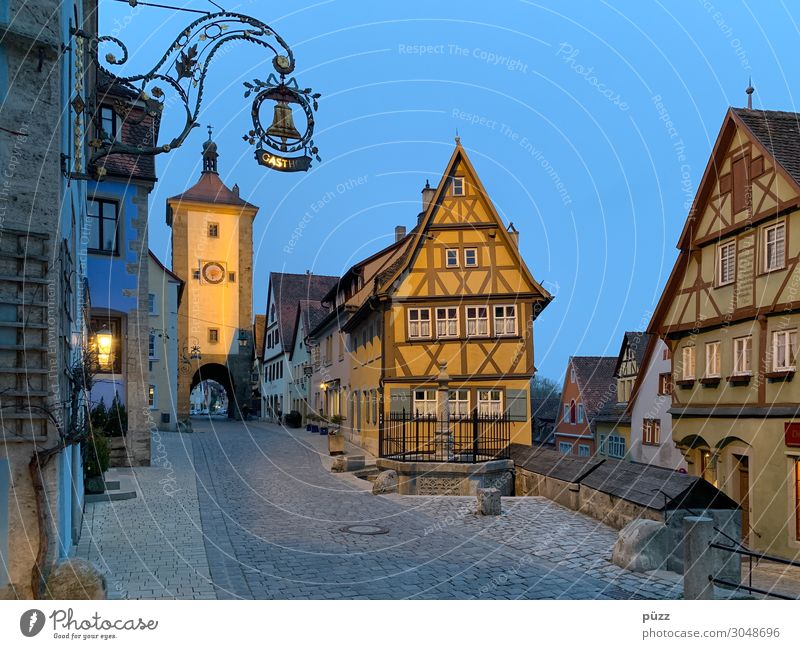 Rothenburg ob der Tauber Vacation & Travel Tourism Trip Sightseeing City trip Germany Village Small Town Downtown Old town Deserted