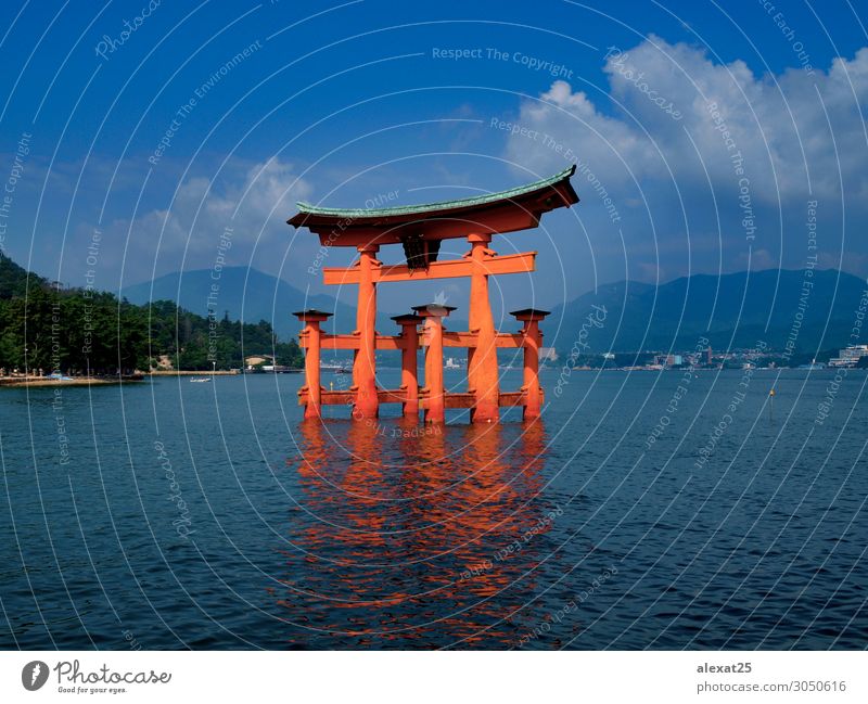 Miyajima torii in Japan Vacation & Travel Tourism Trip Adventure Art Town Beautiful Blue Red "architecture asia attractions destination famous floating gate
