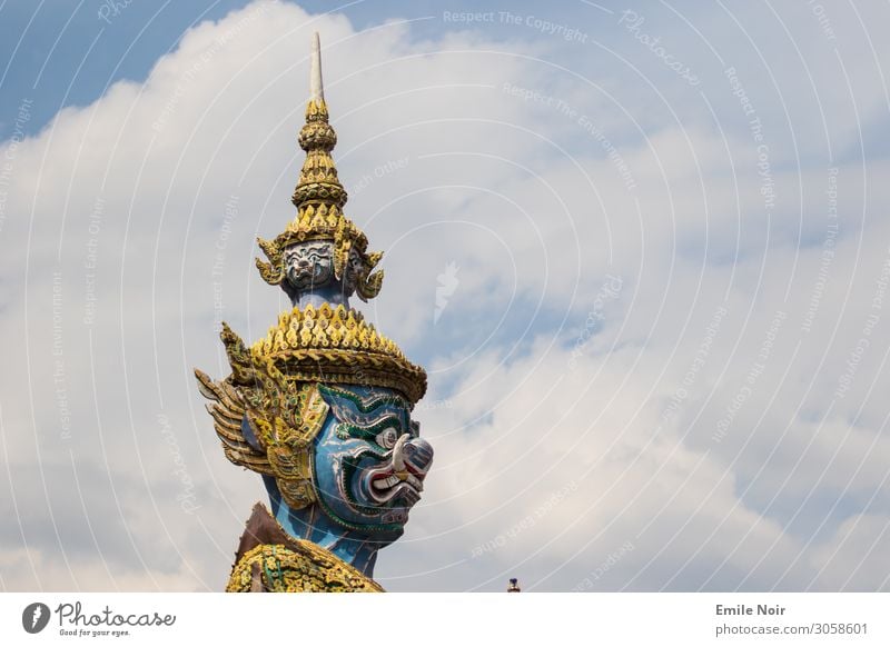 Oni in the clouds Vacation & Travel Tourism Far-off places City trip Bangkok Thailand Architecture Aggression Threat Temple Statue Guard Colour photo