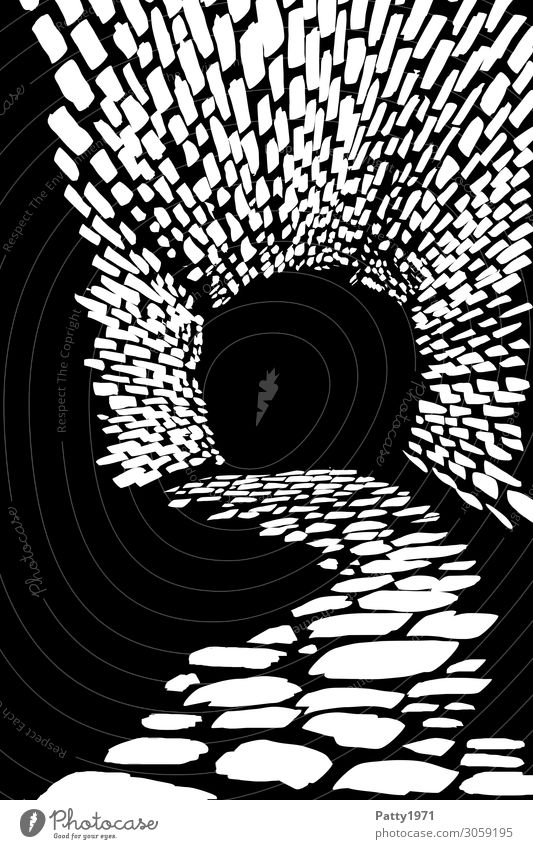 catacomb Tunnel Architecture Catacomb Threat Dark Black White Claustrophobia Sadness Adventure Fear Mysterious Lanes & trails Illustration Black & white photo