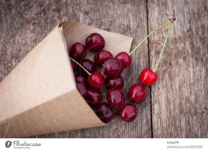 eat cherries well Fruit Cherry Nutrition Fresh Healthy Sweet Red Colour photo Exterior shot Close-up Deserted Copy Space right Day Bird's-eye view