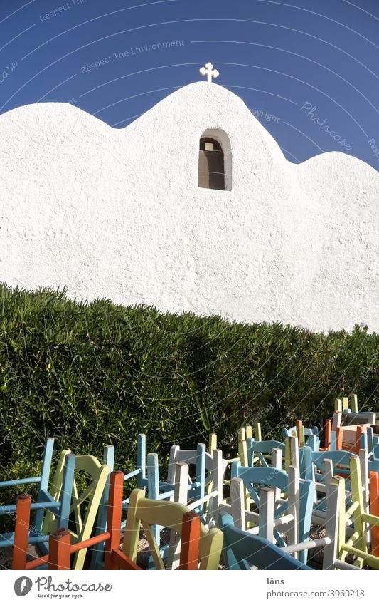 leaving the church Religion and faith Church Chair Greece Deserted Multicoloured Naxos