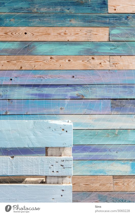 Colours of the sea Greece Wall (barrier) Wall (building) Wood Line Uniqueness Blue Violet Turquoise Creativity Ease Attachment Striped Palett Wooden board