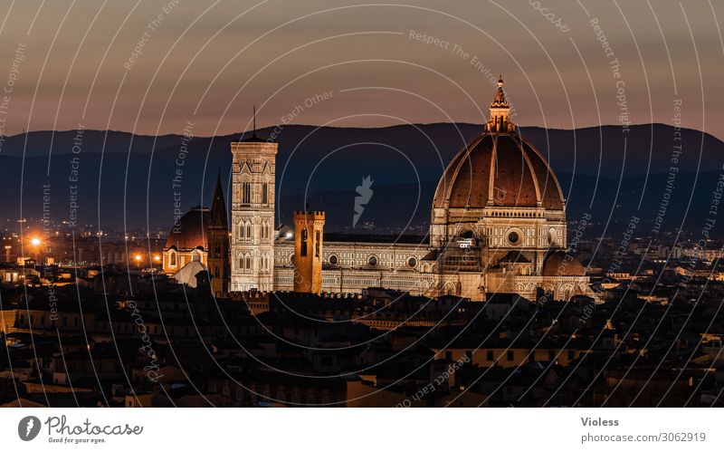 Cathedral of Florence Tuscany Cradle of the Renaissance Piazzale Michelangelo Cathedral Santa Maria del Fiore Italy Sunset Light bishop's church Twilight Arno