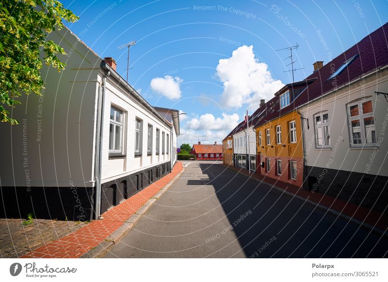 Empty street in a small danish village Shopping Style Design Beautiful Vacation & Travel Tourism Summer House (Residential Structure) Landscape Sky Town