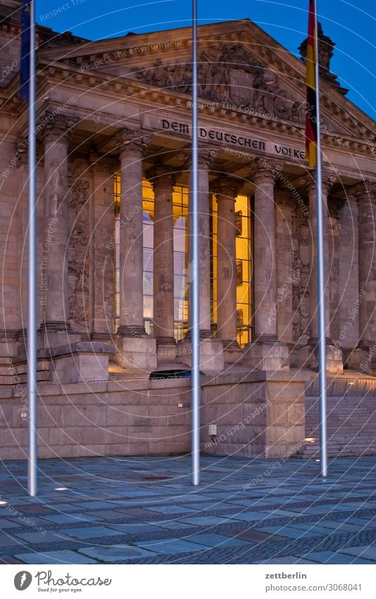 The German people Evening Architecture Berlin Reichstag Germany Dark Twilight Capital city Night Parliament Government Seat of government Government Palace