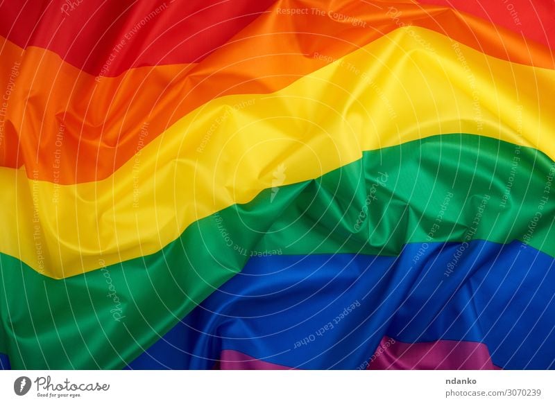 textile rainbow flag with waves, LGBT culture Lifestyle Freedom Homosexual Flag Love New Blue Yellow Green Pink Relationship Peace Attachment lgbtq Banner