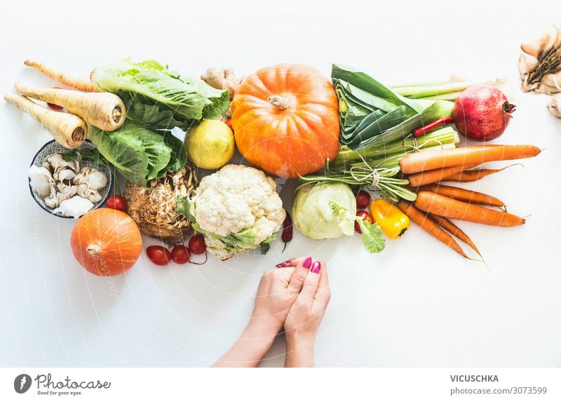 Women's hands, cat and organic vegetables Food Vegetable Shopping Design Healthy Eating Restaurant Human being Feminine Woman Adults Hand Background picture