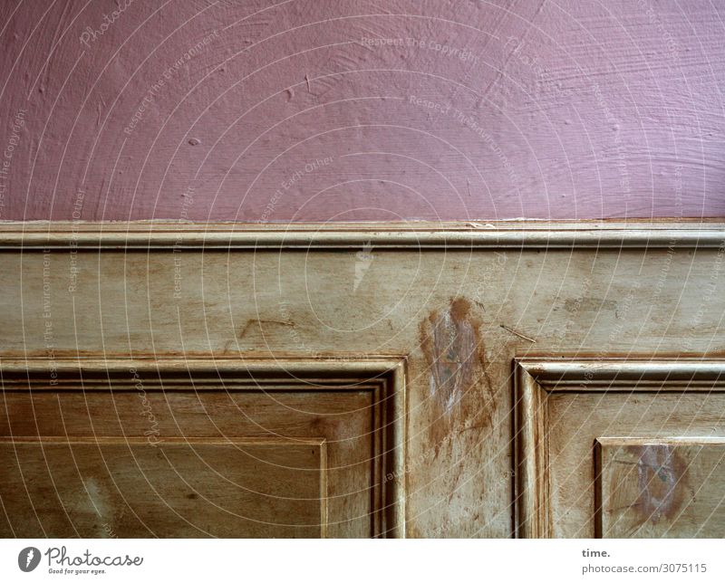 old | pink Copy Space top Deserted Structures and shapes Interior shot Subdued colour Old building fruitwood Veneer Profiled Timber Wood grain Wall cladding
