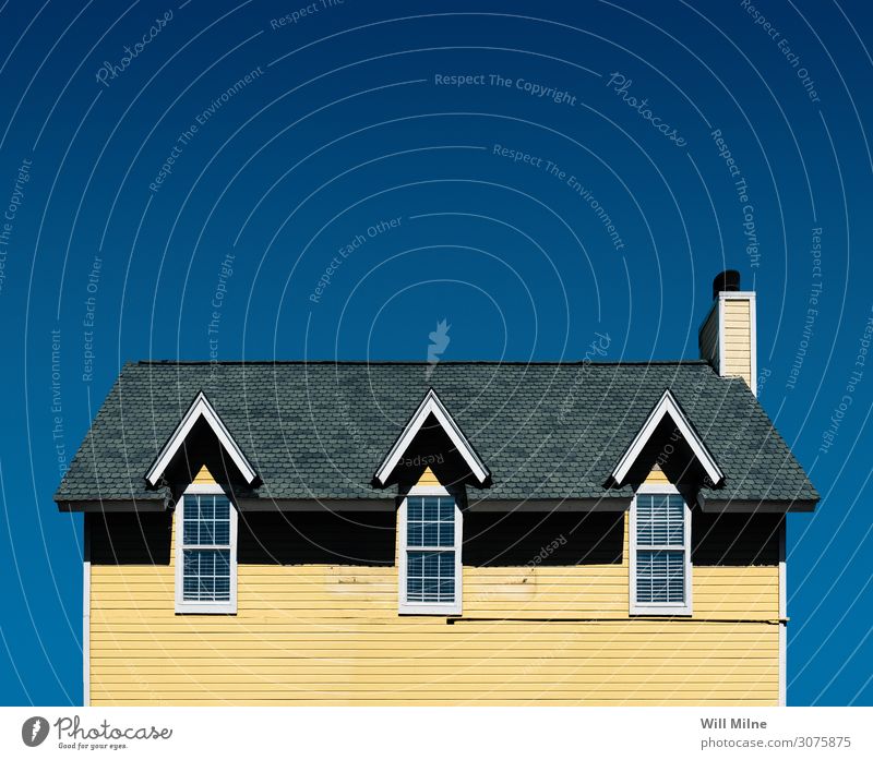 Yellow House House (Residential Structure) Home Window Day Blue Sky Colour Multicoloured Shadow Minimal Chimney
