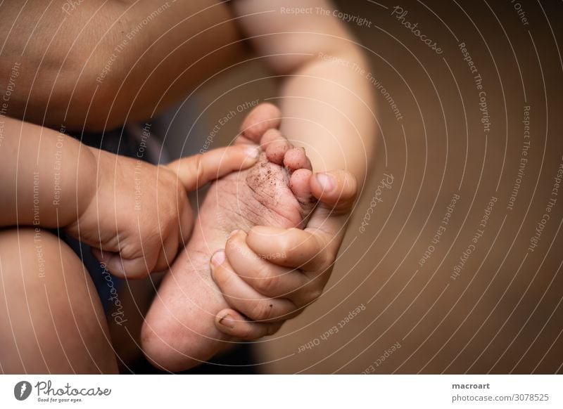children's feet Children's foot Feet Mobility Discover Close-up Childlike Crawl Walking Going Ground Dirty Clean Fingers Hand Baby