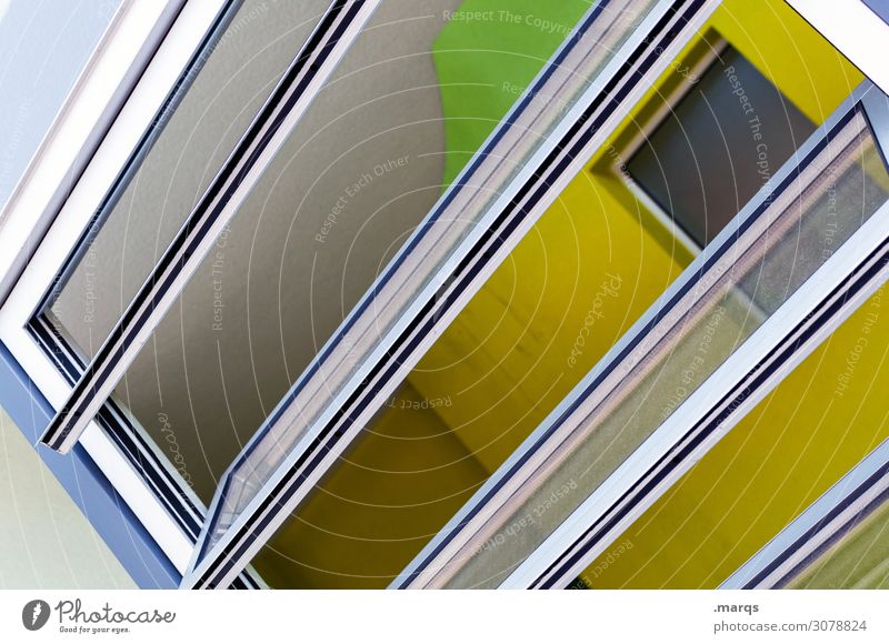 airing Style Design Living or residing Window Line Bright Hip & trendy Modern New Yellow Green Black White Colour Perspective Ventilate Tilt Colour photo