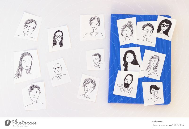 face-book Human being Masculine Feminine Young woman Youth (Young adults) Young man Woman Adults Man Friendship Group Drawing doodle Earmarked portrait Avatar