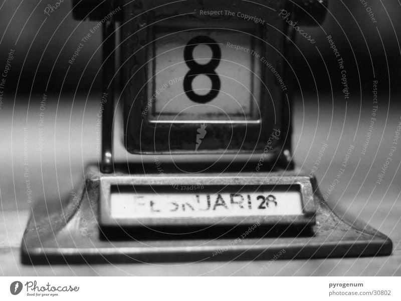 Calendar Black White 8 Month Depth of field Digits and numbers Perspective Level