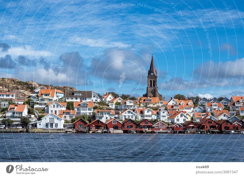 View of the town Fjällbacka in Sweden Vacation & Travel Tourism Summer Ocean House (Residential Structure) Nature Water Clouds Coast North Sea Town Building