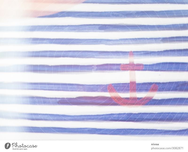 anchor Anchor lines Blue Painting and drawing (object) Drawing Art Painting (action, work) Colour Harbour Maritime Paintbrush Painting (action, artwork)