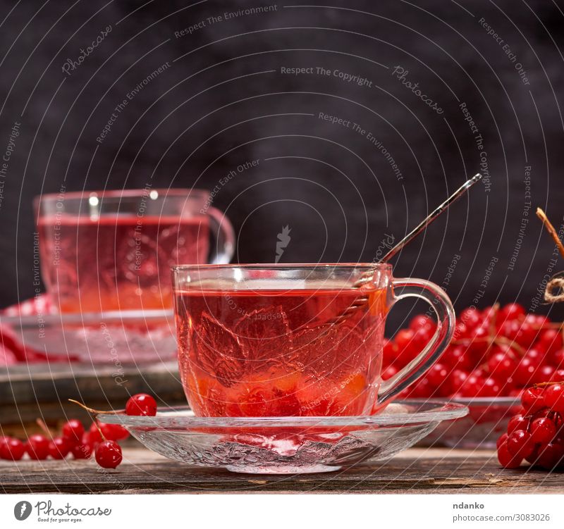 viburnum tea in cup Fruit Beverage Hot drink Tea Spoon Table Nature Autumn Wood Fresh Natural Red Black Tradition antioxidant Aromatic background Berries