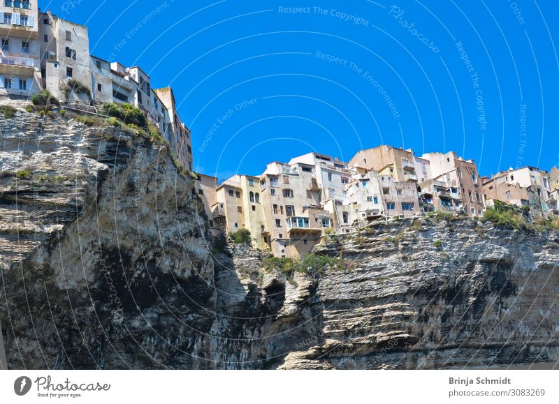 The town of Bonifacio, Corsica, built directly on steep cliffs Vacation & Travel Tourism Trip Adventure Far-off places Sightseeing Summer Ocean Nature Landscape