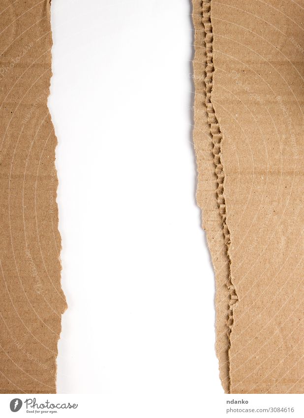 brown paper from the box, torn edge Style Design Decoration Craft (trade) Paper Old Dirty Retro Brown White Conceptual design background Blank Cardboard empty