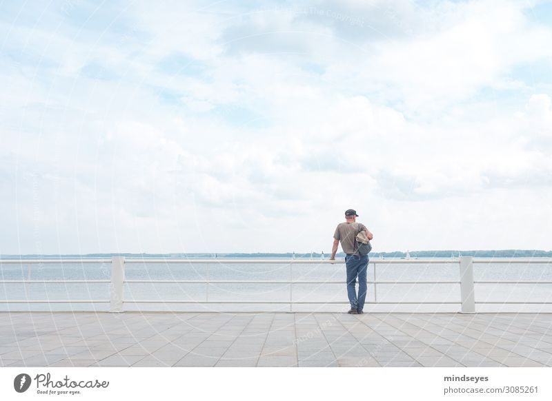 Man by the sea Relaxation Calm Vacation & Travel Ocean Observe Dream Free Fresh Infinity Maritime Contentment Attentive Serene Wanderlust Sea promenade