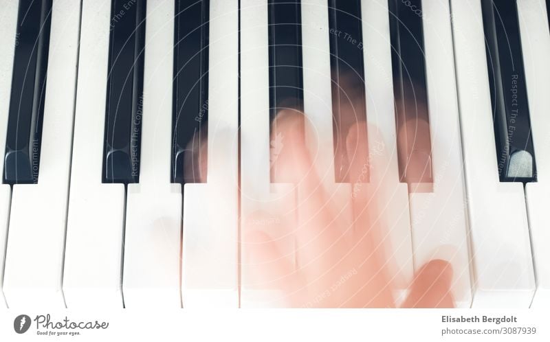 Long time exposure of one hand on keyboard Art Music Piano Movement Emotions Keyboard by hand Make music Play piano Long exposure Playing the piano