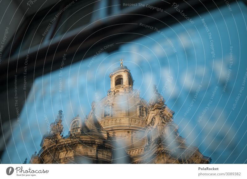 #A0# Old lady Art Esthetic Dresden Saxony Frauenkirche Reflection Domed roof Historic Buildings Old town Tourist Attraction Tourism Colour photo Subdued colour