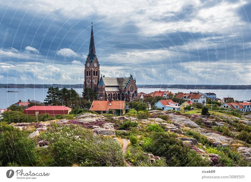 View of the town of Lysekil in Sweden Vacation & Travel Tourism Summer Ocean House (Residential Structure) Nature Landscape Water Clouds Coast North Sea Town
