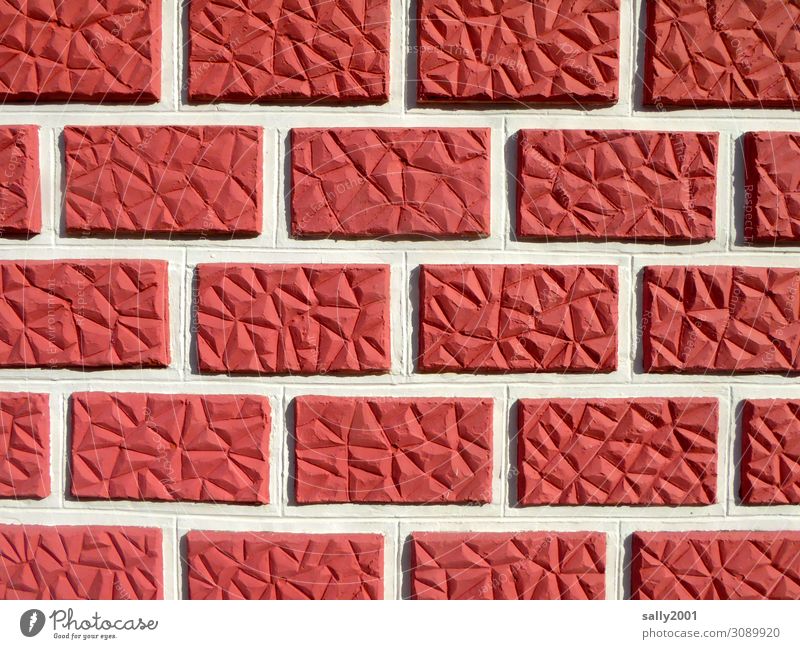 Basque wall Basque Country House (Residential Structure) Wall (barrier) Wall (building) Facade Esthetic Exceptional Sharp-edged Red Seam Stone wall Brick