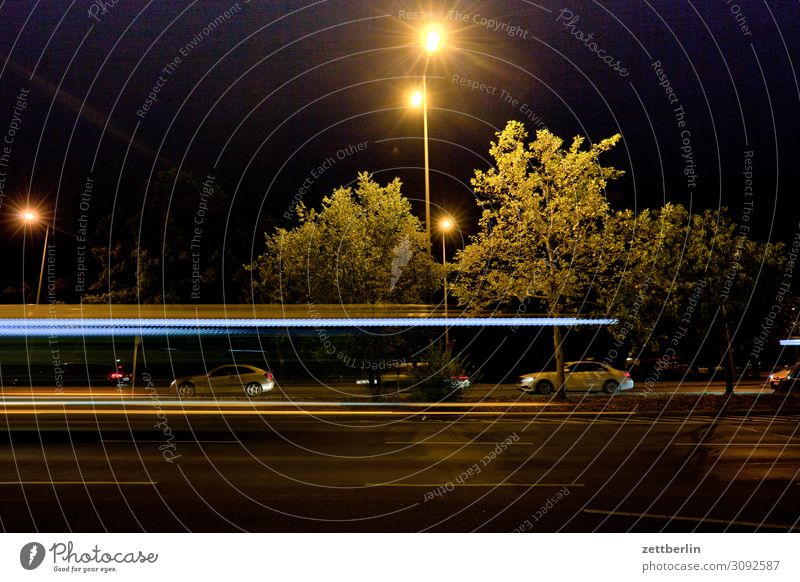Road traffic at night Movement Multicoloured Dynamics Fantasy Crossroads Road junction Light Visual spectacle Tracer path Light painting Light show Line