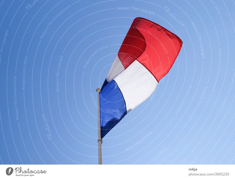 France Flag Cloudless sky Beautiful weather Ensign Blue Red White Politics and state Blow Clean Colour photo Multicoloured Exterior shot Deserted