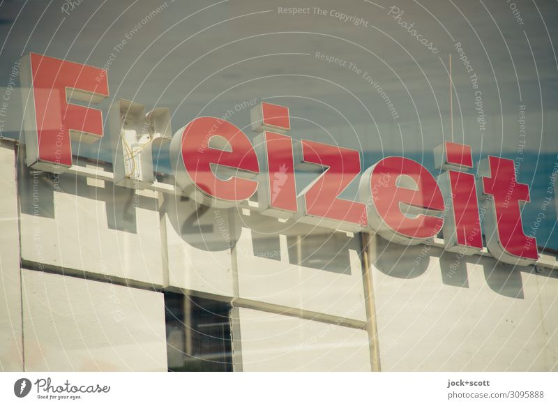 Double free time Sky Beautiful weather Marzahn Word Modern Above Red Leisure and hobbies Perspective Style Time Double exposure Capital letter Typography 2