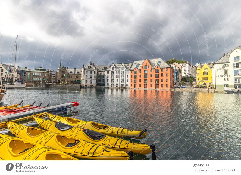 Alesund City Centre (Norway) Vacation & Travel Tourism Trip Adventure Far-off places Freedom Sightseeing City trip Cruise Water Sky Clouds Storm clouds