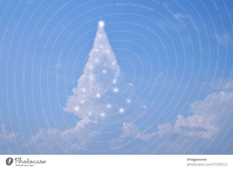 Clouds Christmas tree with lights Christmas & Advent New Year's Eve Nature Sky Sky only Weather Anticipation Moody "Christmas tree magical Abstract Decoration