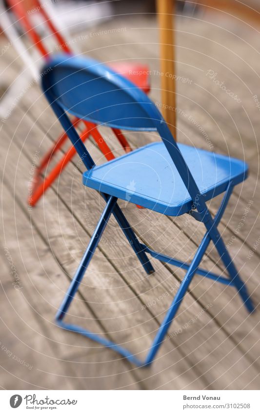 fin de season Terrace Authentic Folding chair Metal Colorspray Tricolor End of the season Meeting Flag France Play of colours Seating Exterior shot