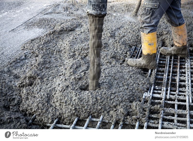 Concreting on a large construction site Work and employment Profession Craftsperson Workplace Construction site Economy Industry Logistics Tool Machinery