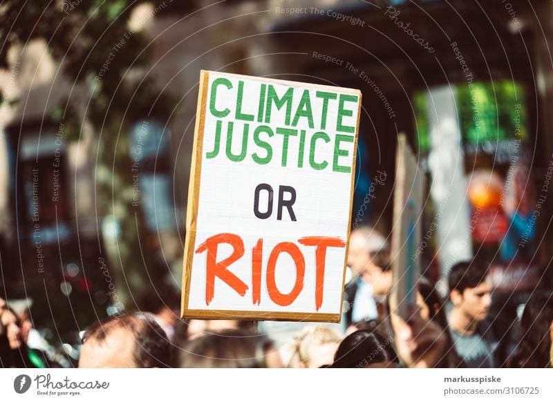 Climate justice or riot Child University & College student Disaster Peace Global Climate Mobilisation Global Climate Strike activist appeal atmosphere