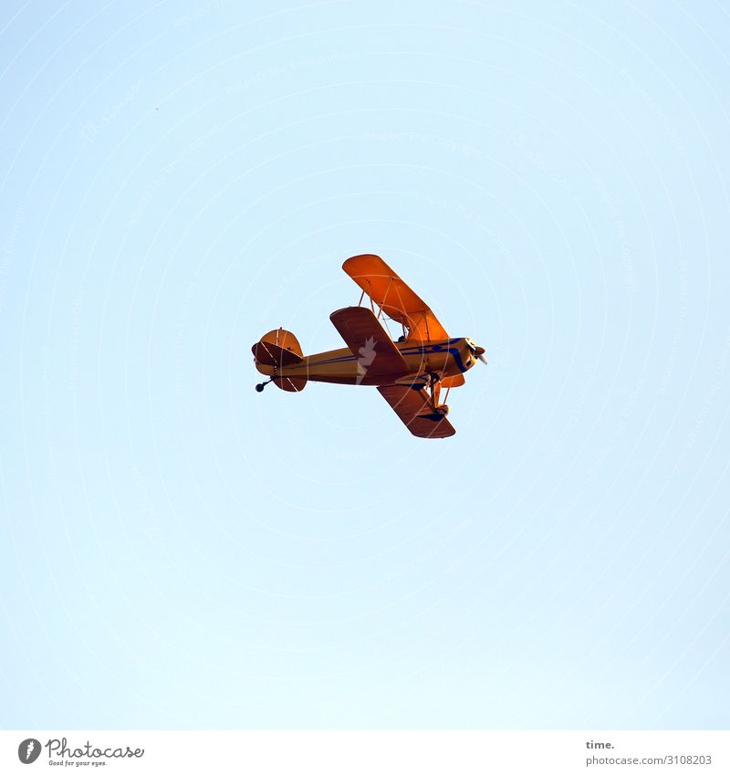 high achiever Sky Beautiful weather Aviation Airplane Biplane Flying Adventure Freedom Inspiration Concentrate Joie de vivre (Vitality) Passion Nostalgia