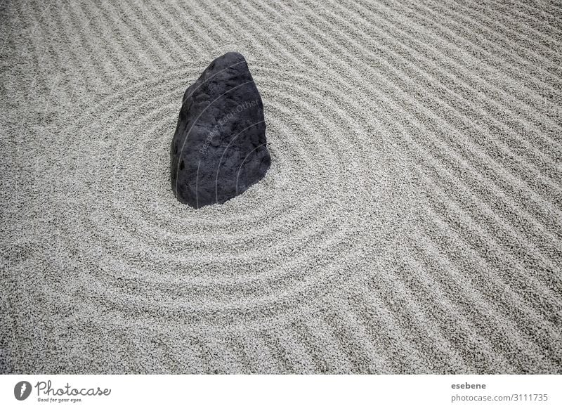 Stones in a Zen garden Wellness Harmonious Relaxation Calm Meditation Spa Garden Art Sand Rock Line Serene Purity Peace Concentrate Tradition Japan health