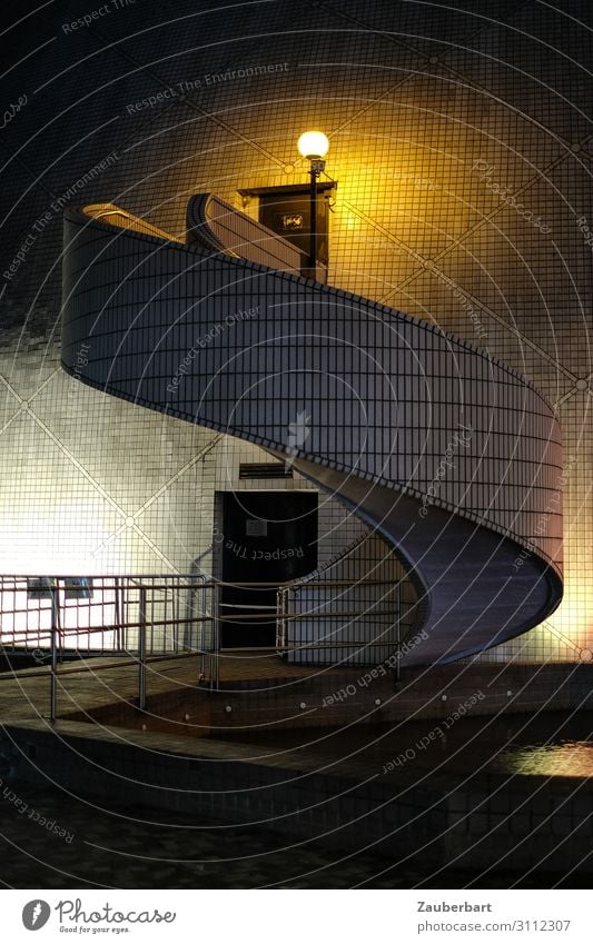 spiral staircase Art Museum Hongkong Kowloon Town Downtown Deserted Manmade structures Architecture Stairs Facade Tourist Attraction Cultural center Esthetic