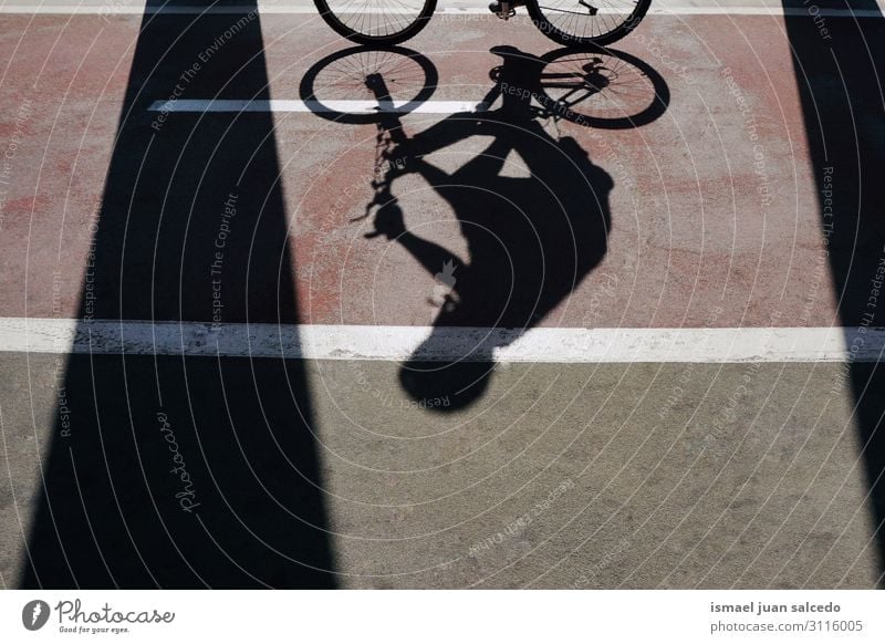 man on the bike shadow silhouette on the street Man Bicycle Cycling Sunlight Shadow Silhouette Ground Asphalt Neutral Background Abstract Transport Cycle seat