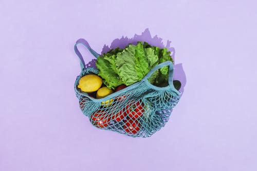 Zero-waste grocery shopping concept Bag Brown drawstring eco Environment Food Healthy Eating Food photograph Ingredients Meal Grating Natural Product reusable