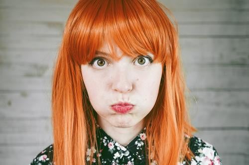 Portrait of a upset young redhead woman Hair and hairstyles Skin Face Human being Feminine Woman Adults Red-haired Wig Sadness Authentic Natural Cute Anger