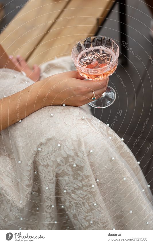 enjoying Beverage Drinking Alcoholic drinks Sparkling wine Prosecco Champagne Longdrink Cocktail Glass Lifestyle Elegant Style Joy Harmonious