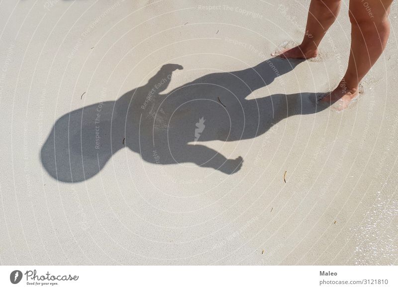 Shadow of a woman on the white sand Woman Sand Legs Water Summer Vacation & Travel Beach Human being Ocean Coast Lifestyle White Virgin forest Relaxation