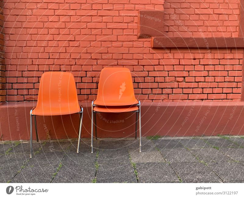 intermediate stop Small Town House (Residential Structure) Facade Chair Stone Plastic Friendliness Uniqueness Crazy Brown Orange Esthetic