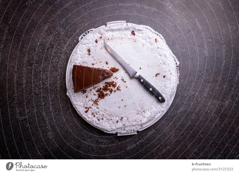 the last piece of the pie Food Cake Dessert Chocolate Nutrition To have a coffee Buffet Brunch Banquet Plate Knives Eating Feasts & Celebrations Select To enjoy