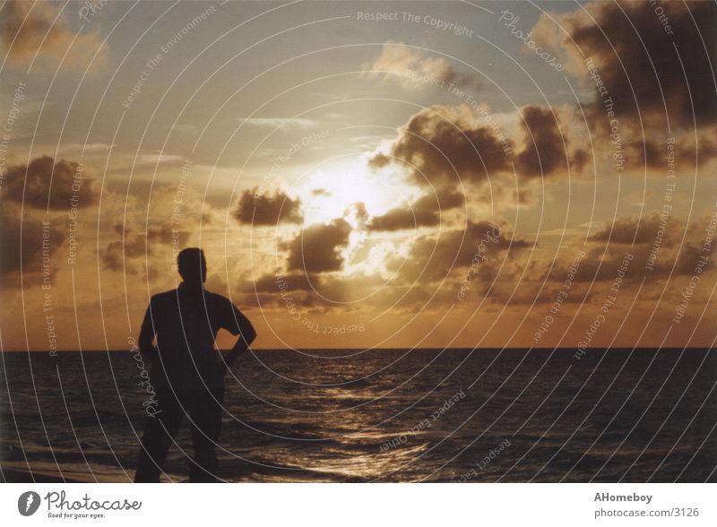 cuban sunset Cuba Light Ocean Clouds Vacation & Travel Sun Human being Shadow Sky