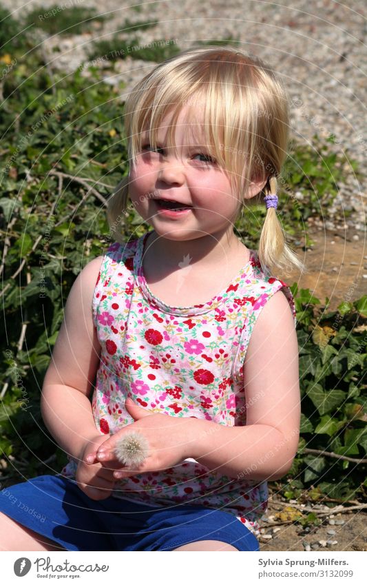 sunshine Feminine Girl Infancy Body 1 - 3 years Toddler Blonde Discover Smiling Friendliness Happiness Happy Beautiful Joy Joie de vivre (Vitality) Enthusiasm